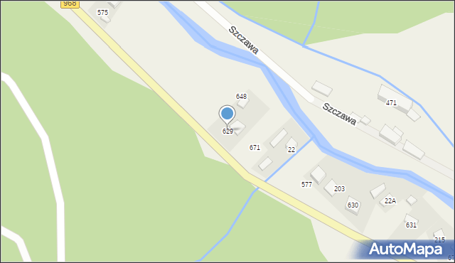 Szczawa, Szczawa, 629, mapa Szczawa