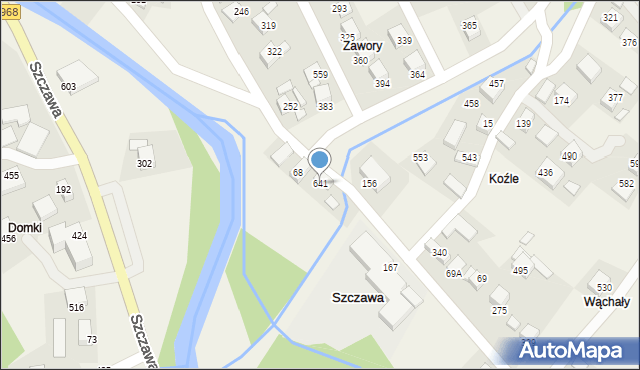 Szczawa, Szczawa, 641, mapa Szczawa
