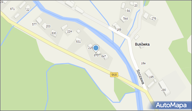 Szczawa, Szczawa, 670, mapa Szczawa