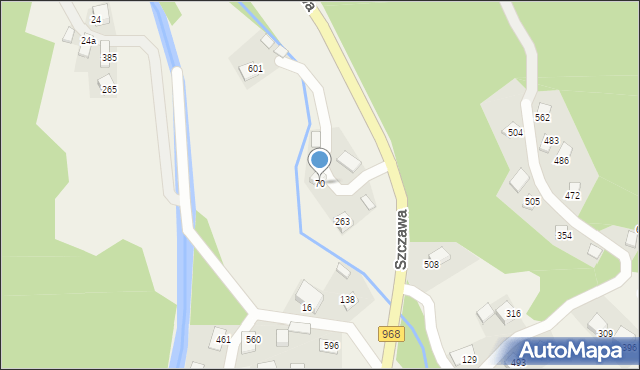 Szczawa, Szczawa, 70, mapa Szczawa