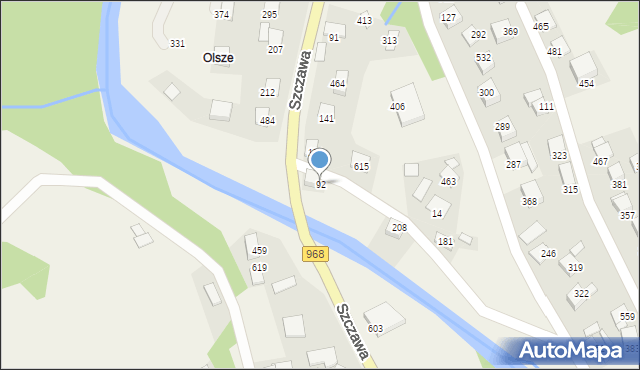 Szczawa, Szczawa, 92, mapa Szczawa