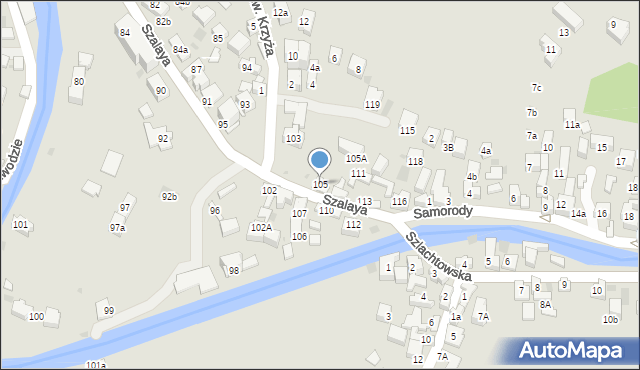 Szczawnica, Szalaya, 105, mapa Szczawnica