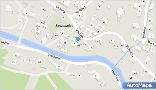 Szczawnica, Szalaya, 12B, mapa Szczawnica
