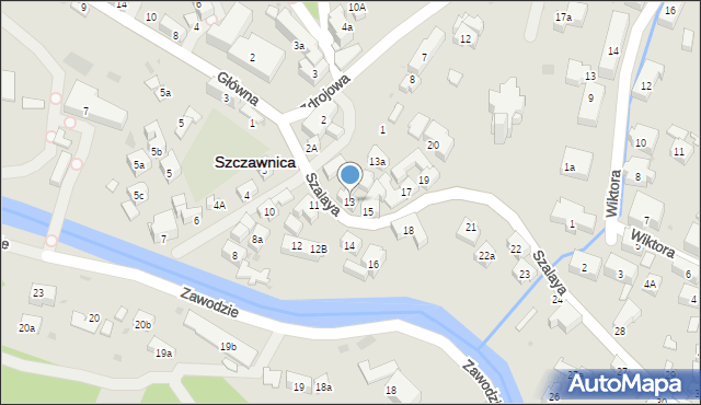 Szczawnica, Szalaya, 13, mapa Szczawnica