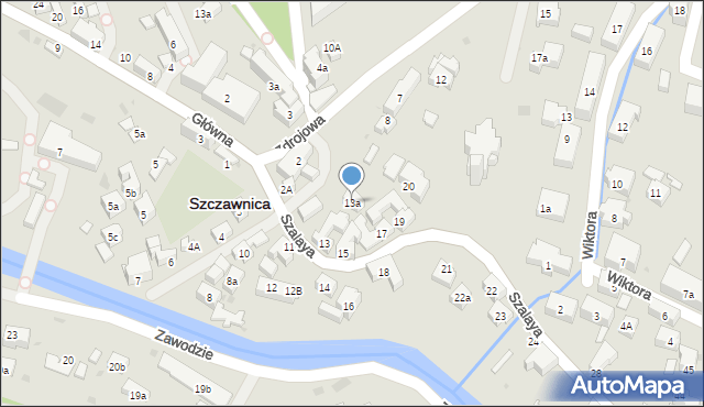 Szczawnica, Szalaya, 13a, mapa Szczawnica