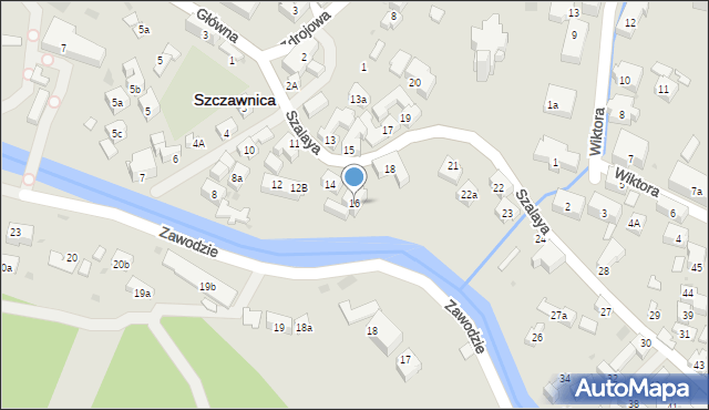 Szczawnica, Szalaya, 16, mapa Szczawnica