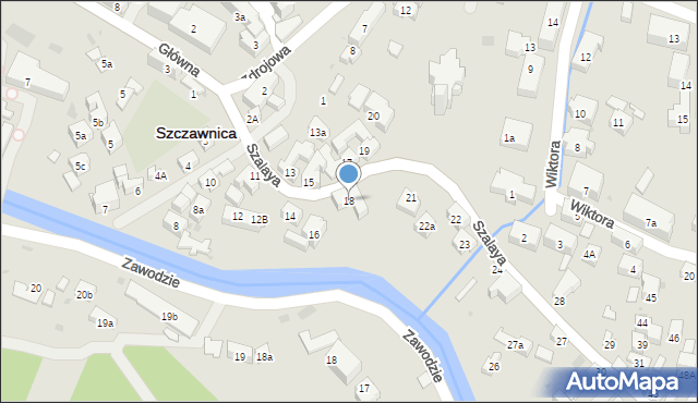 Szczawnica, Szalaya, 18, mapa Szczawnica