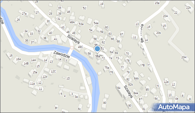 Szczawnica, Szalaya, 56a, mapa Szczawnica