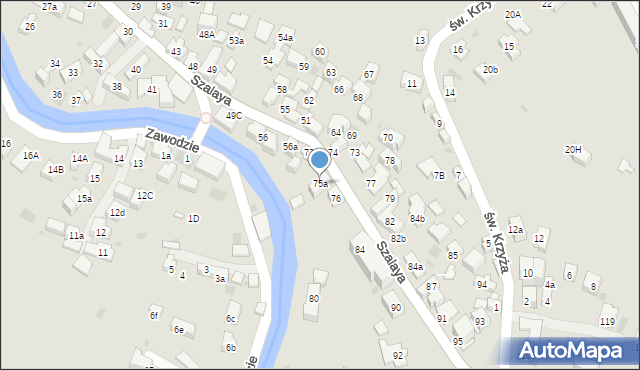 Szczawnica, Szalaya, 75a, mapa Szczawnica