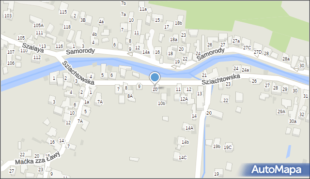 Szczawnica, Szlachtowska, 10, mapa Szczawnica