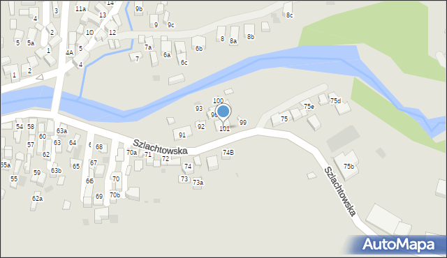 Szczawnica, Szlachtowska, 101, mapa Szczawnica