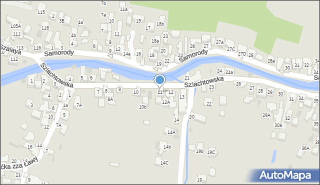 Szczawnica, Szlachtowska, 11, mapa Szczawnica