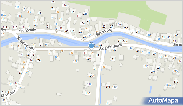 Szczawnica, Szlachtowska, 12, mapa Szczawnica