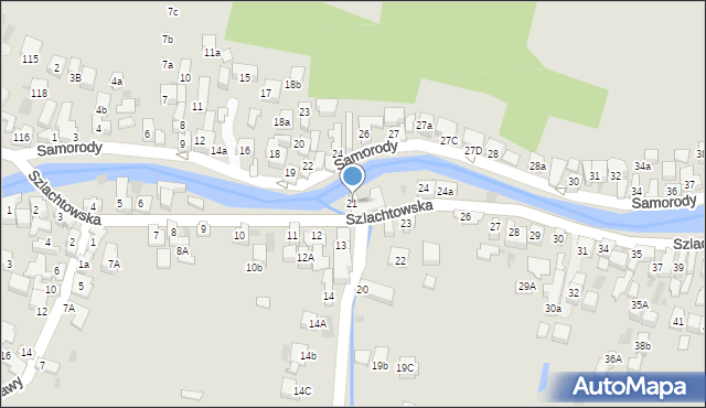 Szczawnica, Szlachtowska, 21, mapa Szczawnica