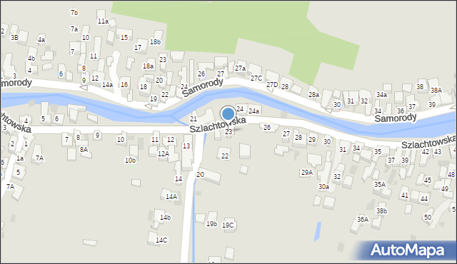 Szczawnica, Szlachtowska, 23, mapa Szczawnica