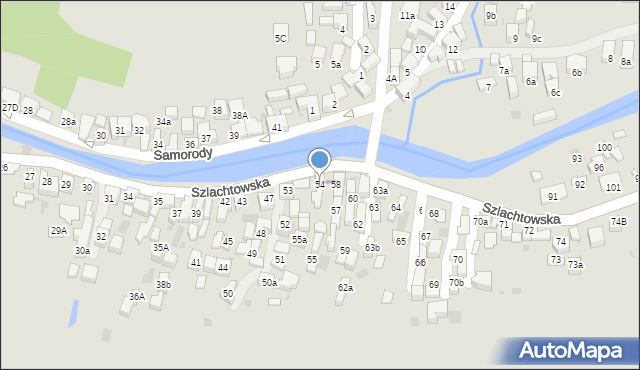 Szczawnica, Szlachtowska, 54, mapa Szczawnica