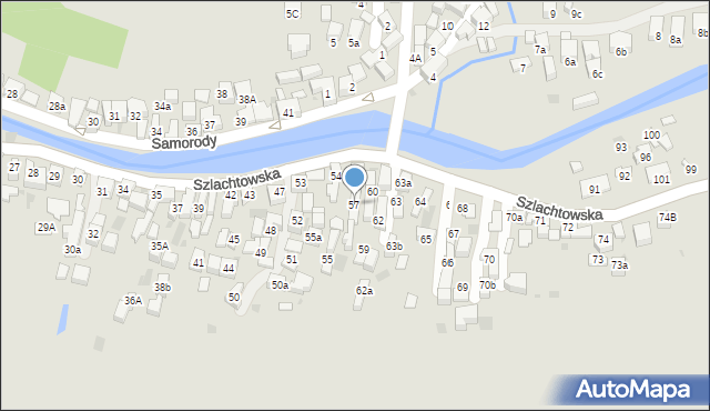 Szczawnica, Szlachtowska, 57, mapa Szczawnica