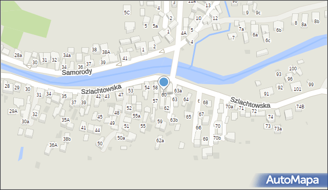 Szczawnica, Szlachtowska, 60, mapa Szczawnica