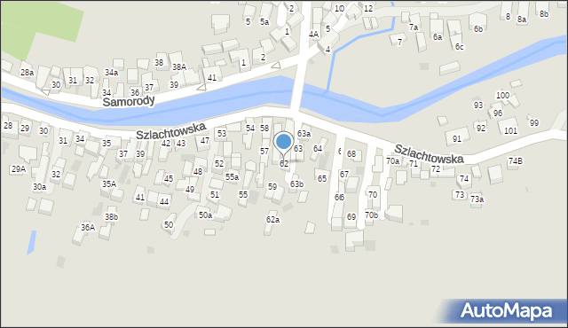 Szczawnica, Szlachtowska, 62, mapa Szczawnica