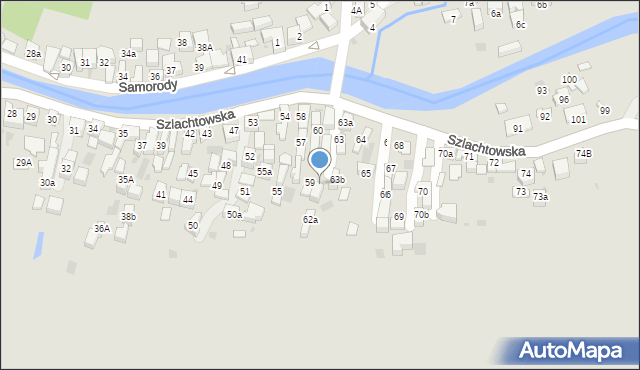 Szczawnica, Szlachtowska, 62b, mapa Szczawnica