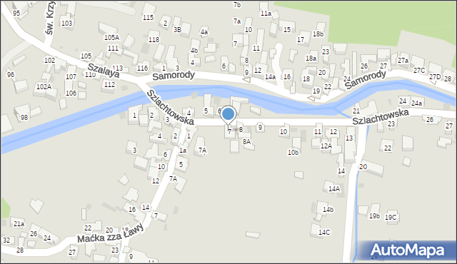 Szczawnica, Szlachtowska, 7, mapa Szczawnica