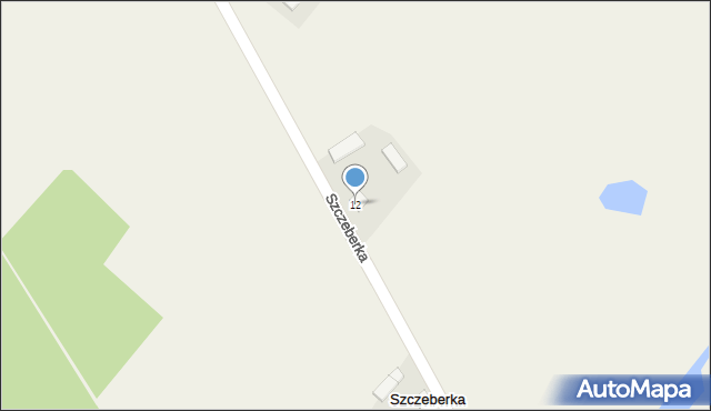 Szczeberka, Szczeberka, 12, mapa Szczeberka