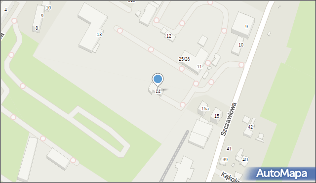 Szczecin, Szczawiowa, 14, mapa Szczecina