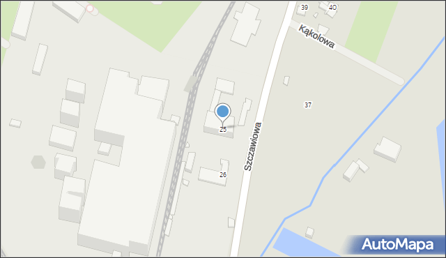 Szczecin, Szczawiowa, 25, mapa Szczecina