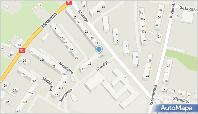 Szczecin, Szarego Floriana, 13, mapa Szczecina