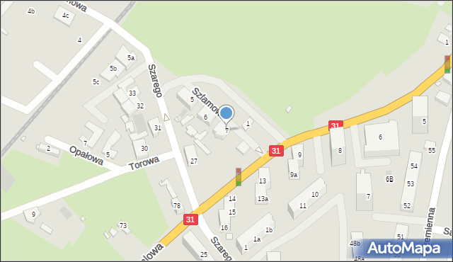 Szczecin, Szlamowa, 7, mapa Szczecina