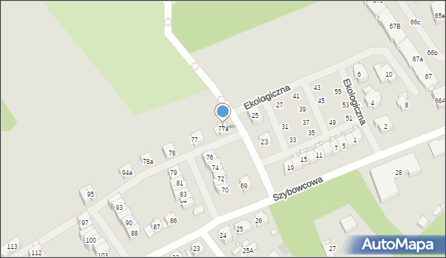 Szczecin, Szybowcowa, 77a, mapa Szczecina