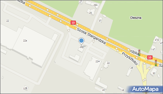 Szczecin, Szosa Stargardzka, 22g, mapa Szczecina