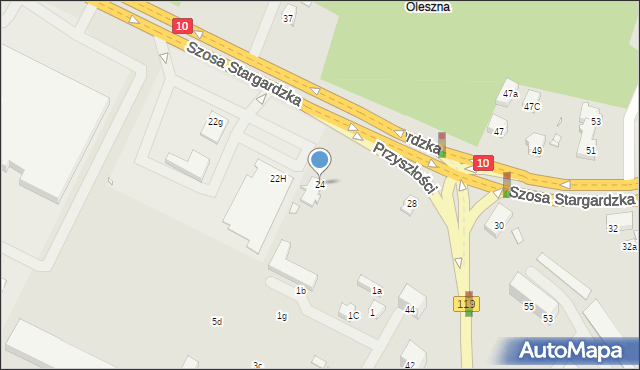 Szczecin, Szosa Stargardzka, 24, mapa Szczecina