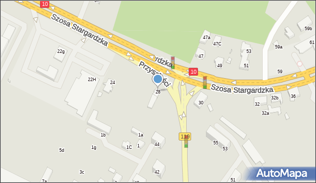 Szczecin, Szosa Stargardzka, 28, mapa Szczecina