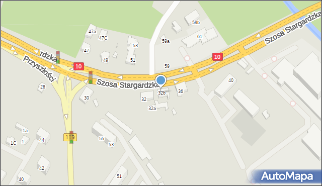 Szczecin, Szosa Stargardzka, 32b, mapa Szczecina