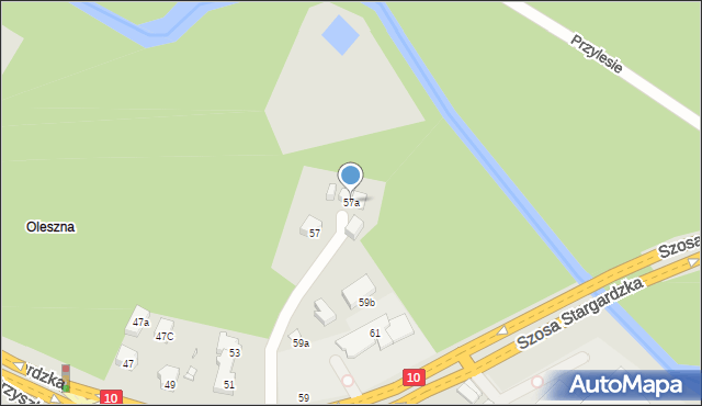 Szczecin, Szosa Stargardzka, 57a, mapa Szczecina