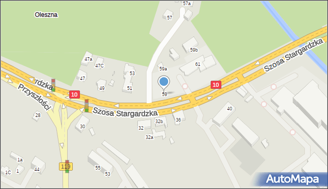 Szczecin, Szosa Stargardzka, 59, mapa Szczecina