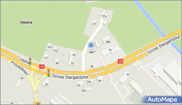 Szczecin, Szosa Stargardzka, 59a, mapa Szczecina