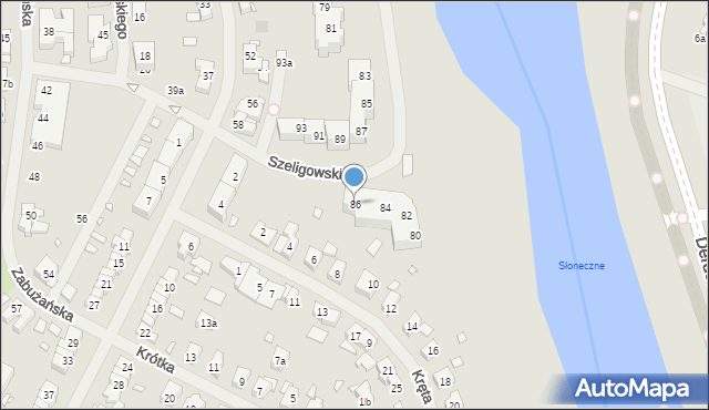 Szczecin, Szeligowskiego Tadeusza, 86, mapa Szczecina