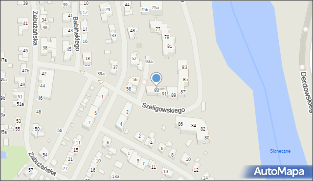 Szczecin, Szeligowskiego Tadeusza, 93, mapa Szczecina