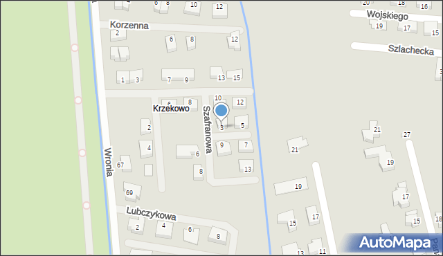 Szczecin, Szafranowa, 3, mapa Szczecina