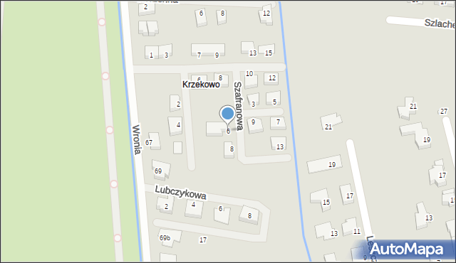 Szczecin, Szafranowa, 6, mapa Szczecina