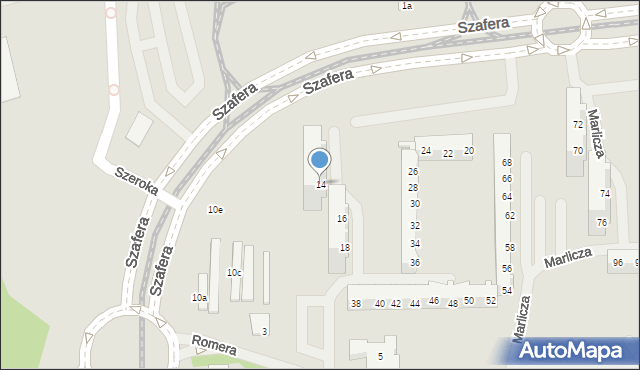 Szczecin, Szafera Władysława, prof., 14, mapa Szczecina