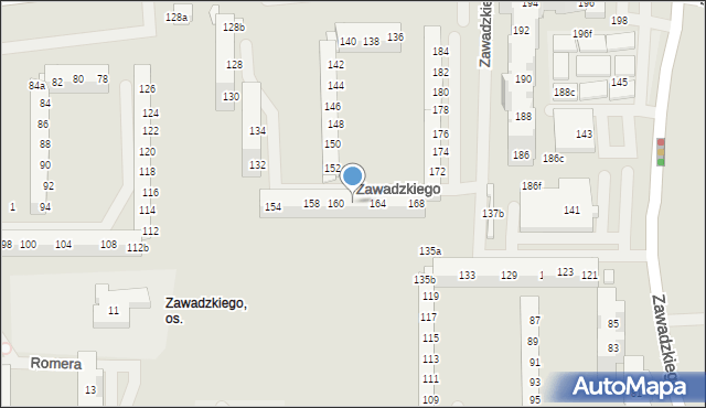 Szczecin, Szafera Władysława, prof., 162, mapa Szczecina