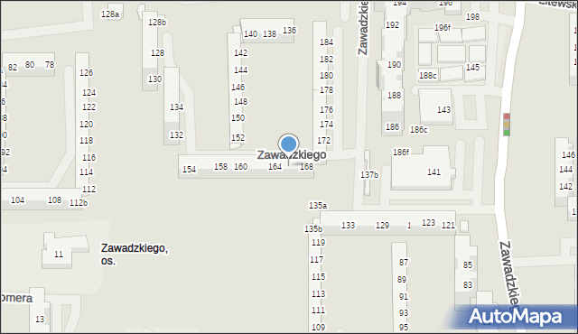 Szczecin, Szafera Władysława, prof., 166, mapa Szczecina