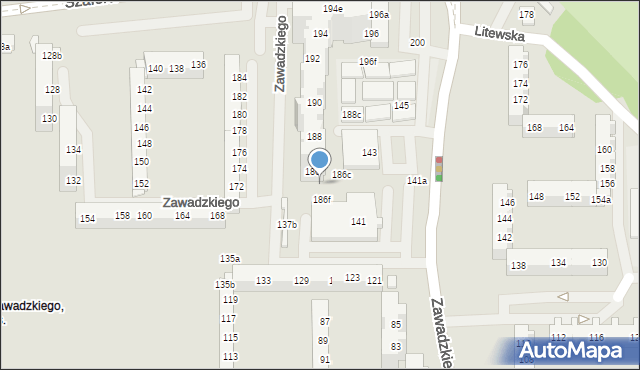Szczecin, Szafera Władysława, prof., 186h, mapa Szczecina