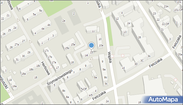 Szczecin, Szymanowskiego Karola, 13, mapa Szczecina