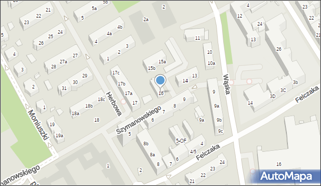 Szczecin, Szymanowskiego Karola, 16, mapa Szczecina