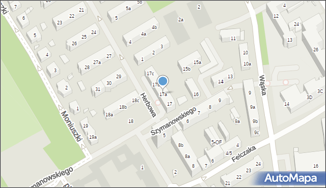 Szczecin, Szymanowskiego Karola, 17a, mapa Szczecina