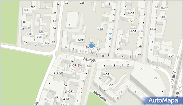 Szczecin, Szarotki, 10, mapa Szczecina